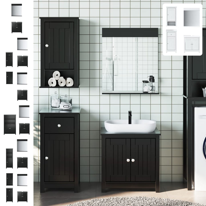 vidaXL Bathroom Furniture Set Storage Sink Cabinet Mirror BERG Solid Wood Pine-9