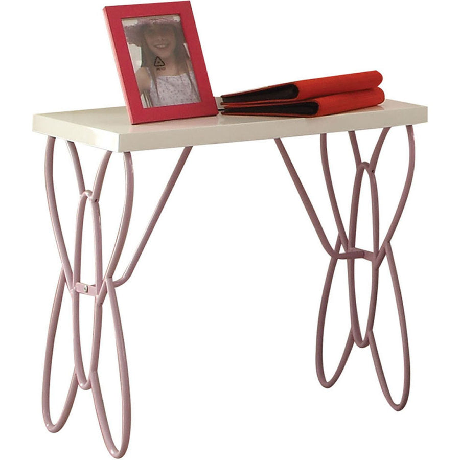 22" Lilac and White Rectangular Nightstand With Top-0