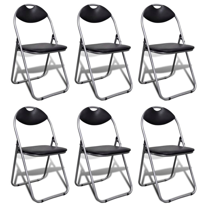 vidaXL Folding Chairs 6 pcs Faux Leather-0