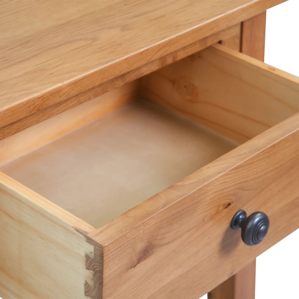 vidaXL Console Table Solid Oak Wood 19.7"x12.6"x29.5" Brown-4