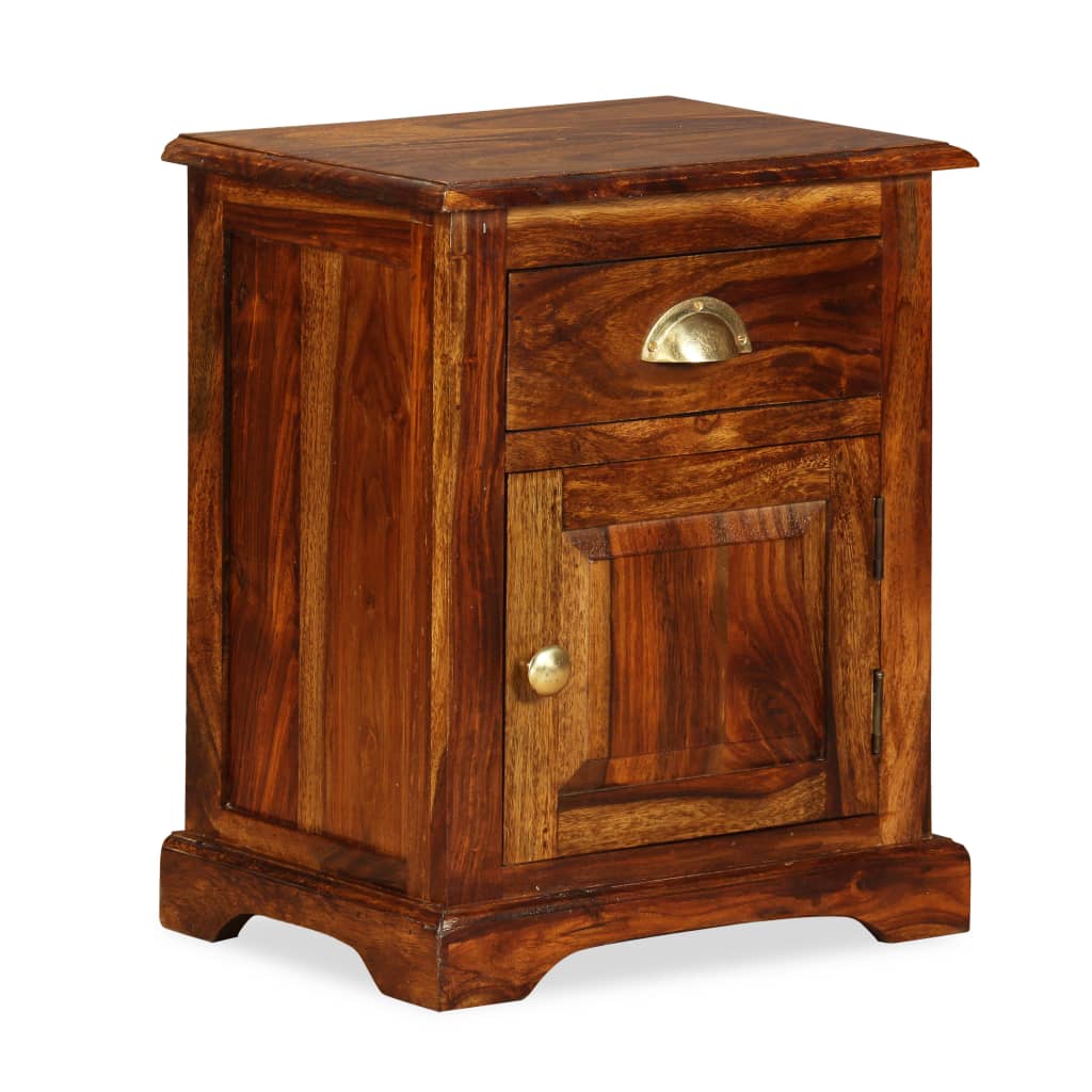 vidaXL Nightstand Storage Bedside Table for Home Bedroom Solid Wood Sheesham-10
