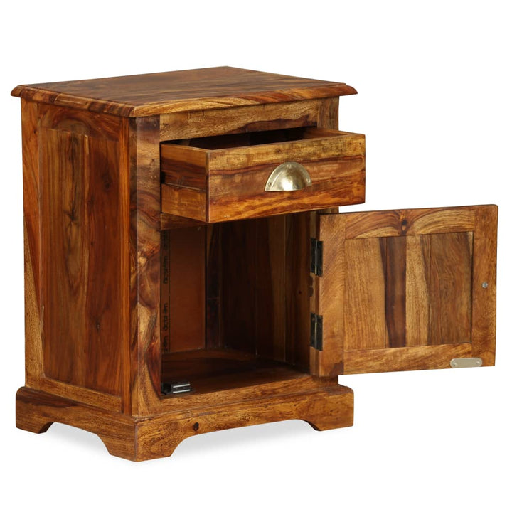 vidaXL Nightstand Storage Bedside Table for Home Bedroom Solid Wood Sheesham-1