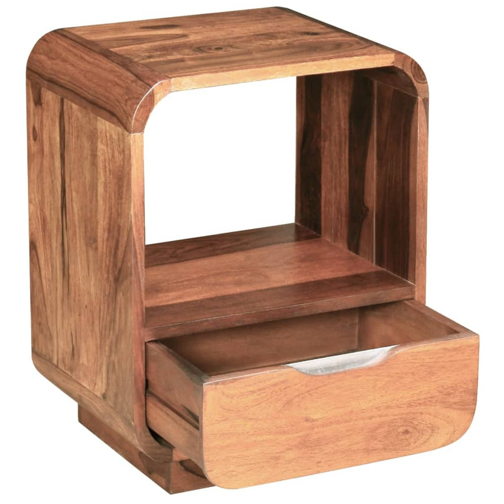 vidaXL Nightstand 2 Pcs Storage Cabinet Bedside Table Solid Wood Sheesham-1