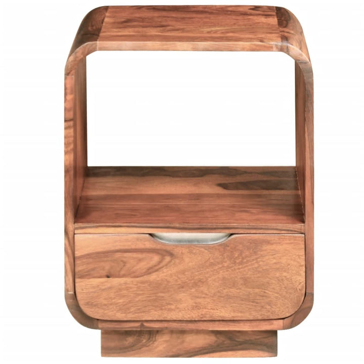 vidaXL Nightstand 2 Pcs Storage Cabinet Bedside Table Solid Wood Sheesham-2