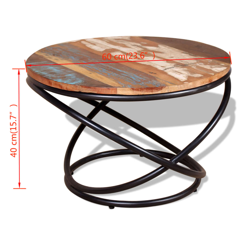 vidaXL Coffee Table Solid Reclaimed Wood 23.6"x23.6"x15.7"-8