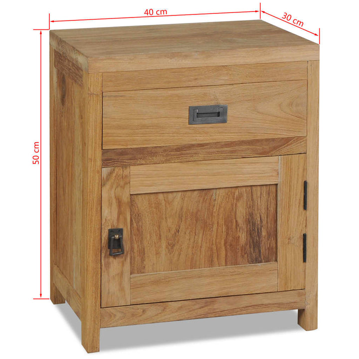 vidaXL Bedside Cabinet Solid Teak 15.7"x11.8"x19.7"-6
