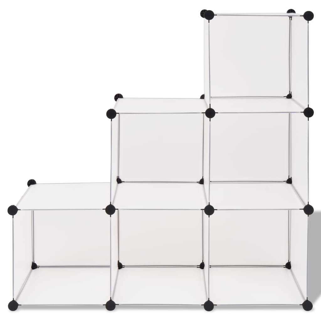 vidaXL Storage Cube Organizer Shoe Shelf with 6/9 Compartments Black/White-3