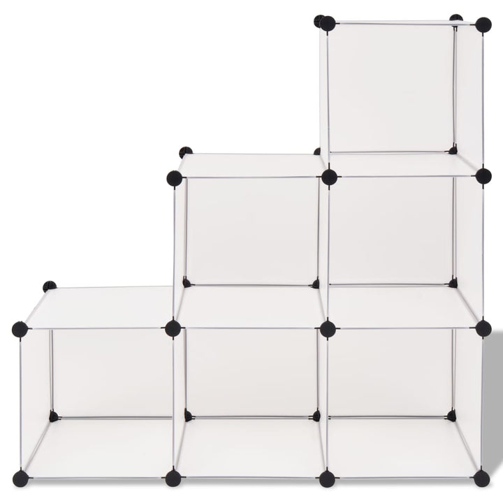 vidaXL Storage Cube Organizer Shoe Shelf with 6/9 Compartments Black/White-3