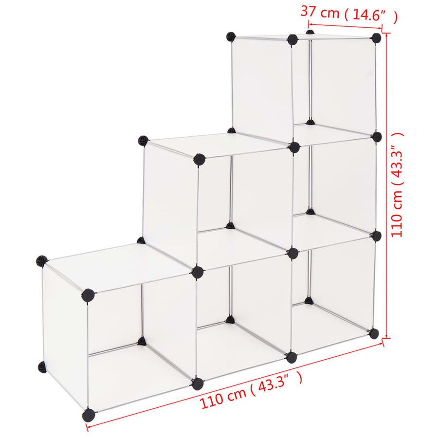 vidaXL Storage Cube Organizer Shoe Shelf with 6/9 Compartments Black/White-0