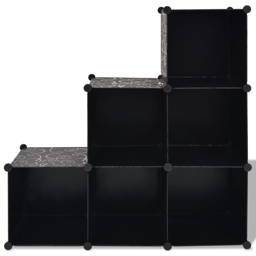 vidaXL Storage Cube Organizer Shoe Shelf with 6/9 Compartments Black/White-9
