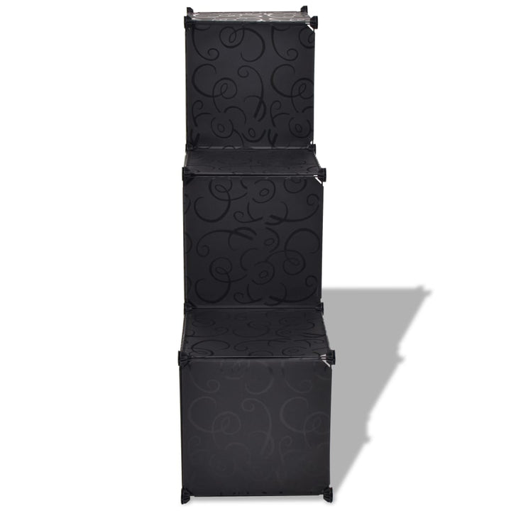 vidaXL Storage Cube Organizer Shoe Shelf with 6/9 Compartments Black/White-11