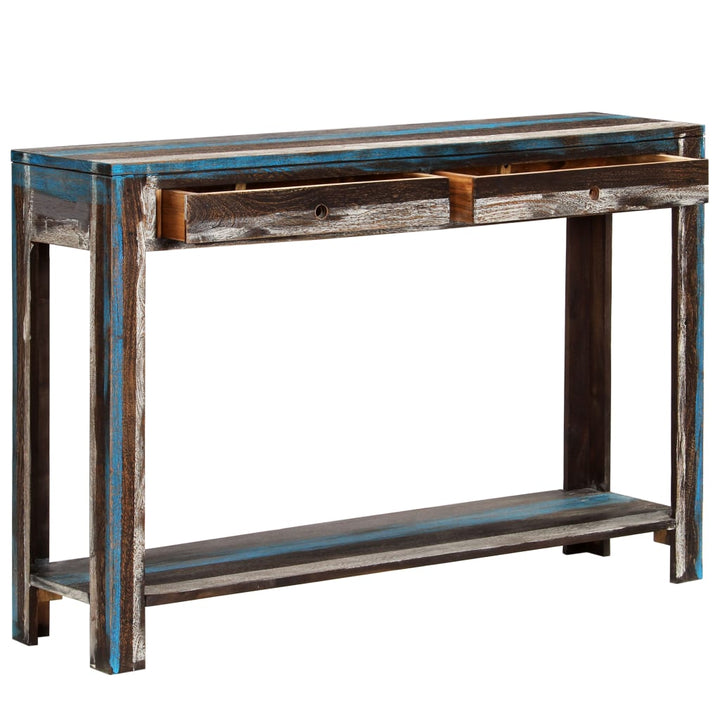 vidaXL Console Table Vintage Entryway Table with Storage Solid Wood Acacia-2