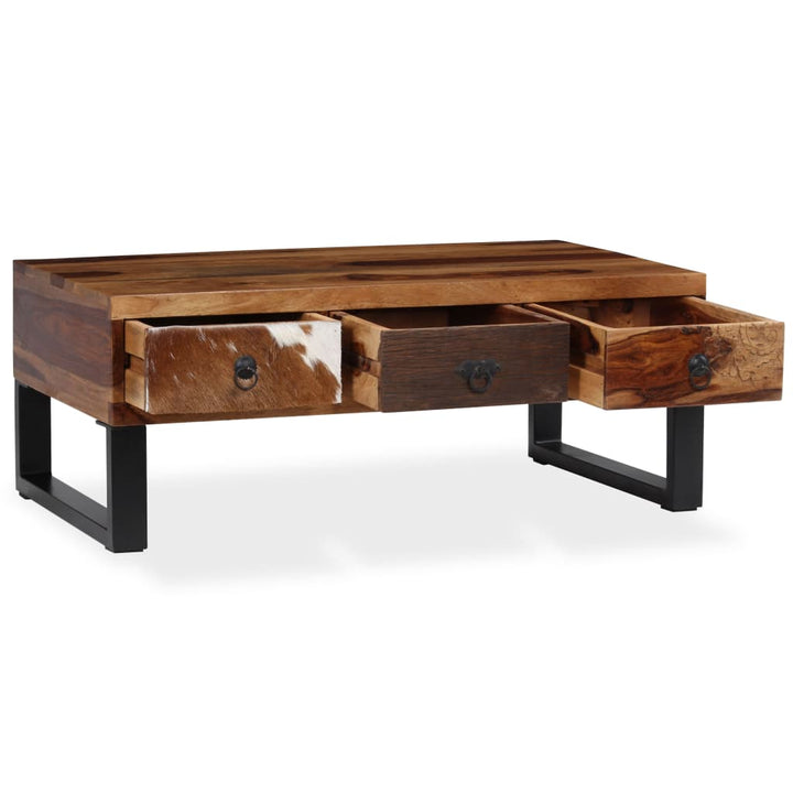 vidaXL Coffee Table End Table Side Sofa Table with Drawers Solid Wood Mango-12