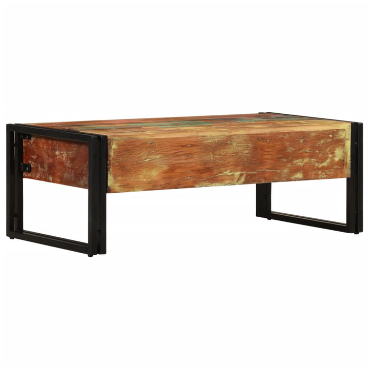vidaXL Coffee Table with 3 Drawers Solid Reclaimed Wood 39.4"x19.7"x13.8"-1
