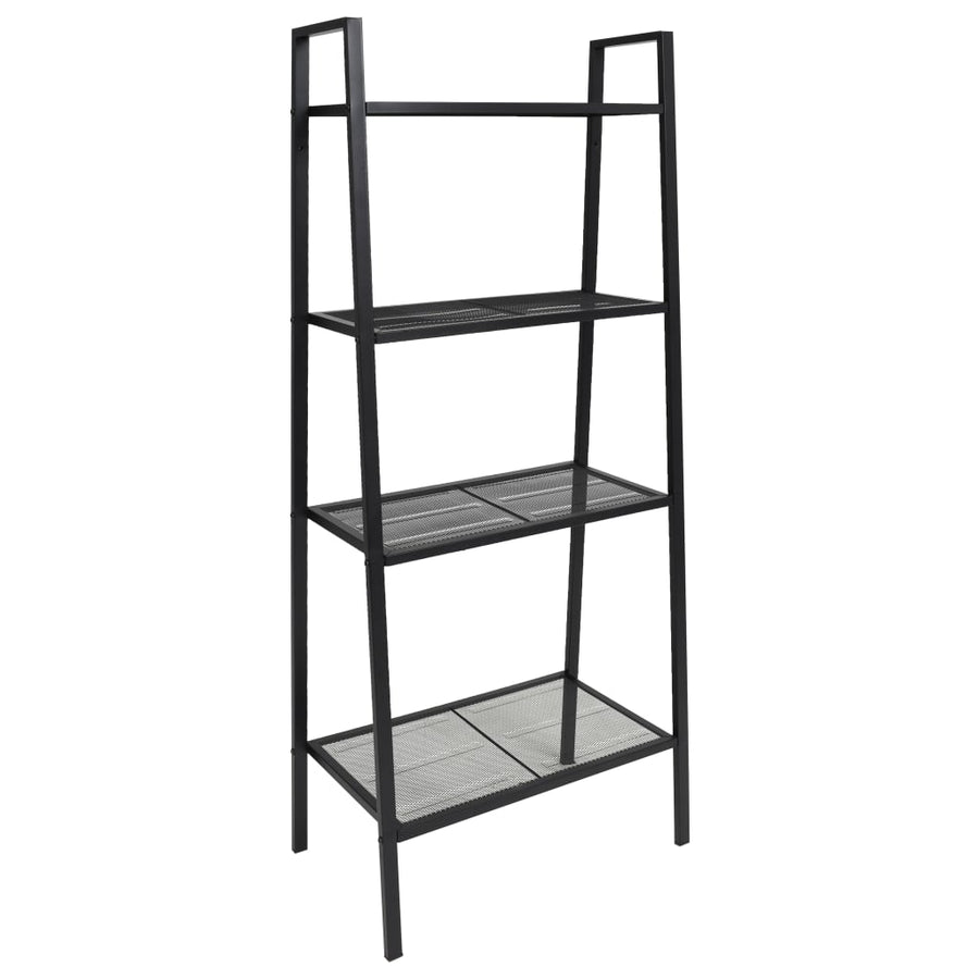 vidaXL Bookshelf Ladder Bookcase Plant Display Shelving Unit 4 Tiers Metal-0