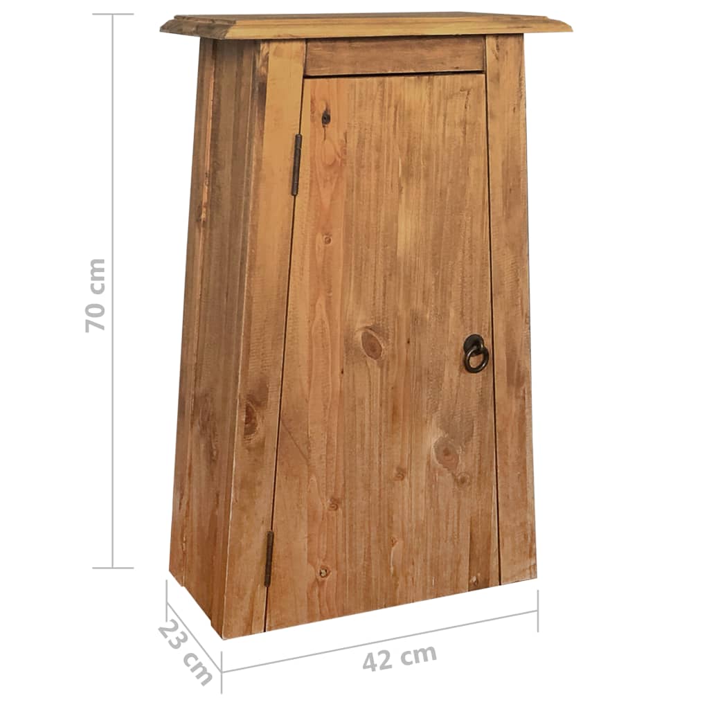 vidaXL Bathroom Wall Cabinet Solid Pinewood 16.5"x9.1"x27.6"-8