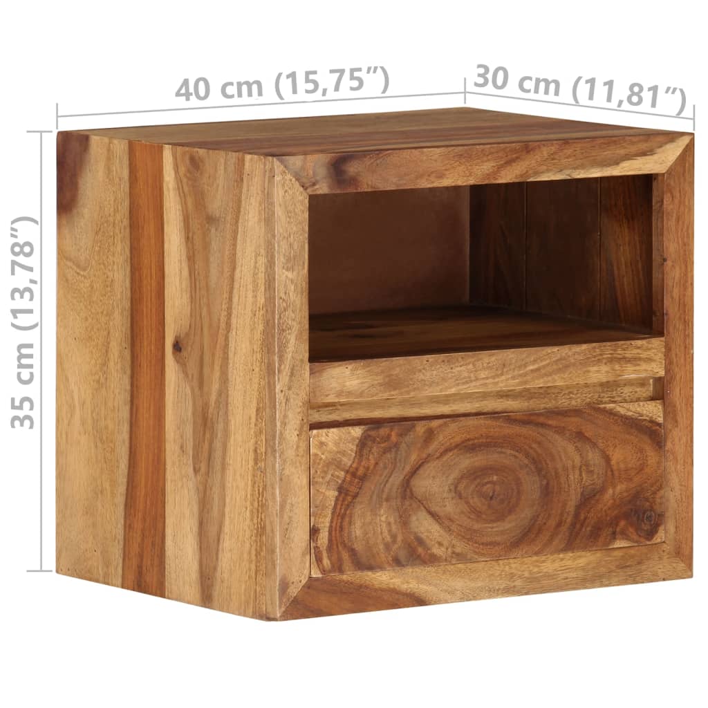 vidaXL Bedside Table Solid Sheesham Wood 15.7"x11.8"x13.8"-8