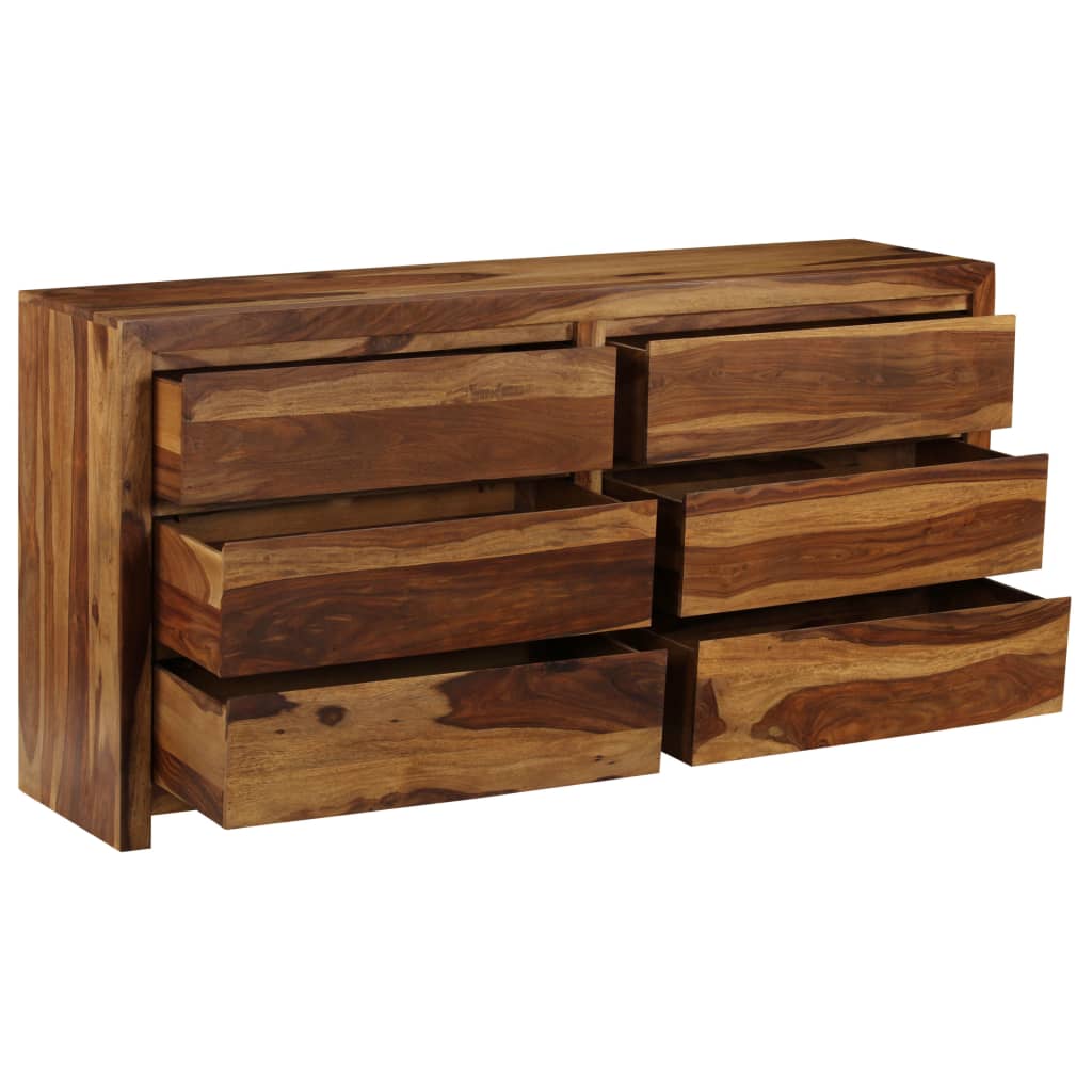 vidaXL Drawer Cabinet Solid Sheesham Wood 63"x15.7"x31.5"-3