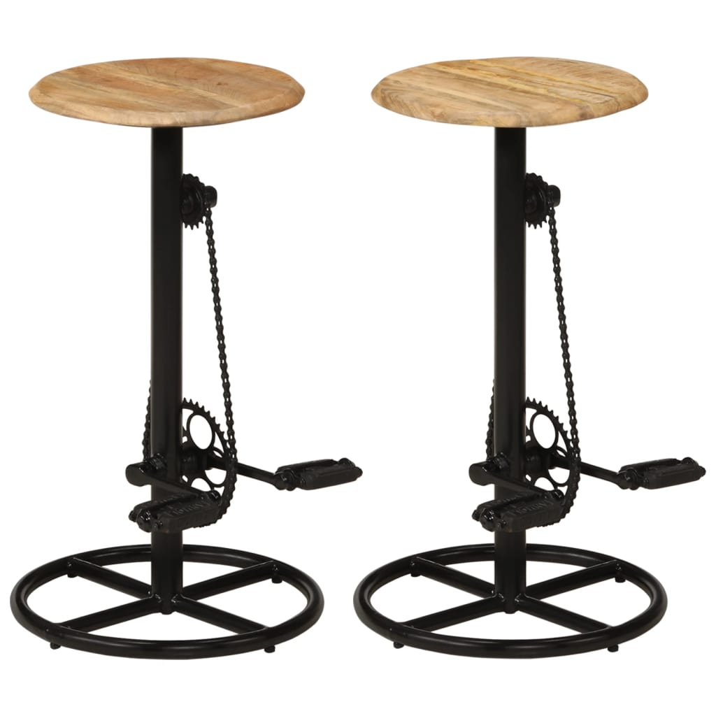 vidaXL Bar Chairs 2 pcs Solid Mango Wood-1