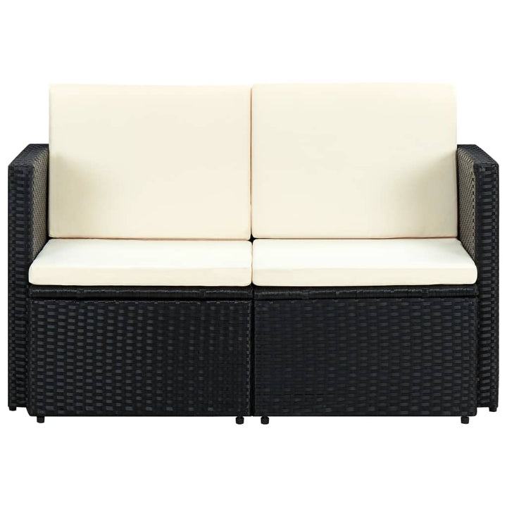 vidaXL 2 Seater Sofa Couch with Cushions Patio Wicker Love Seat PE Rattan-4