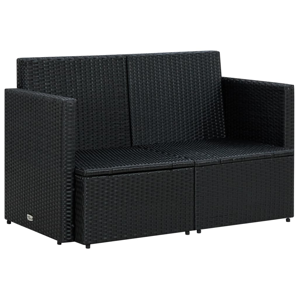 vidaXL 2 Seater Sofa Couch with Cushions Patio Wicker Love Seat PE Rattan-9