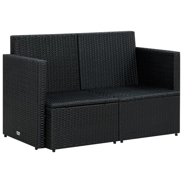 vidaXL 2 Seater Sofa Couch with Cushions Patio Wicker Love Seat PE Rattan-9