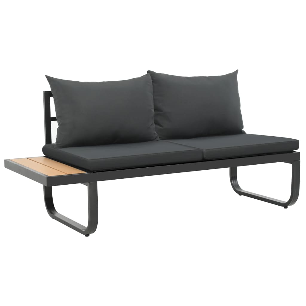 vidaXL 2 Piece Patio Corner Sofa Set with Cushions Aluminum WPC-6