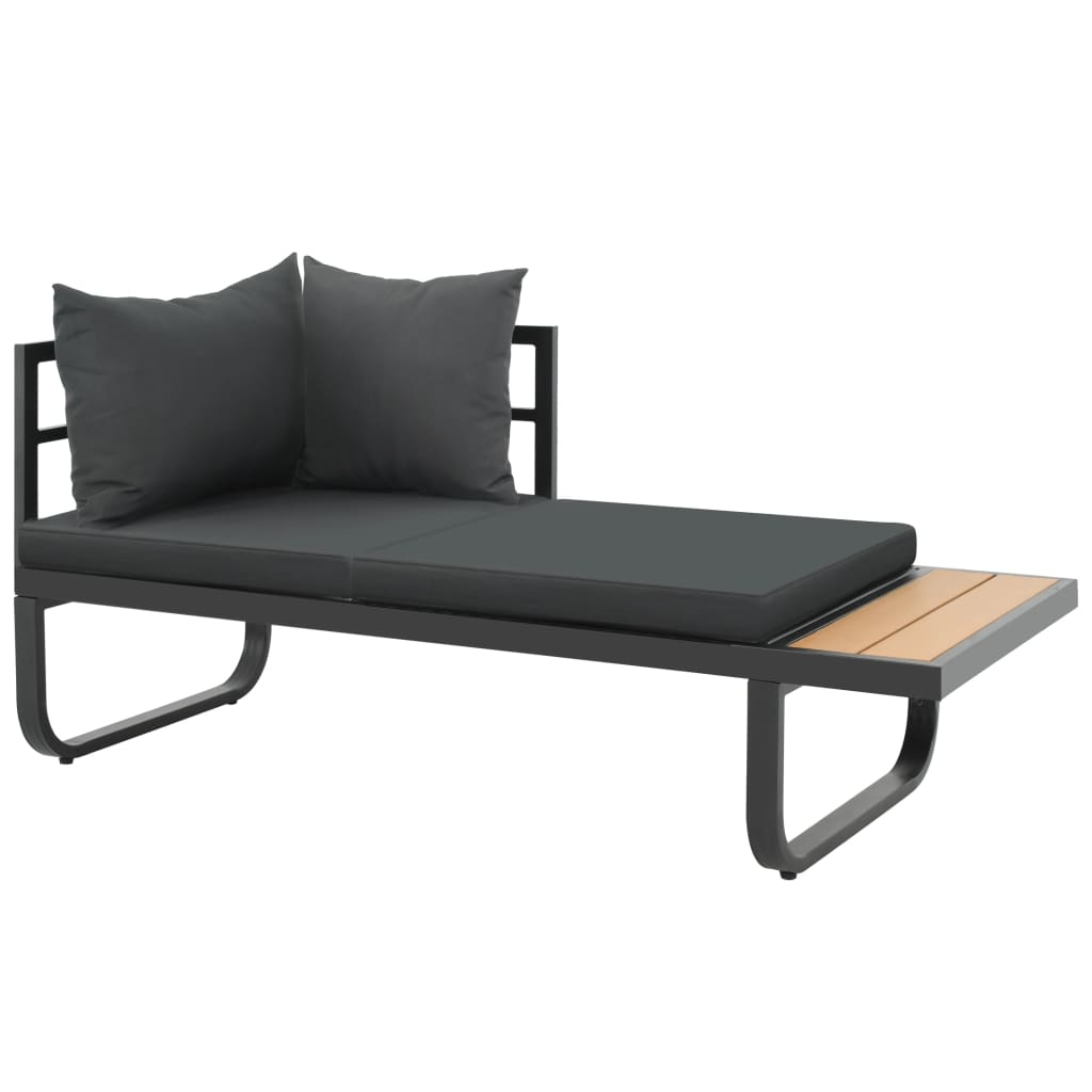 vidaXL 2 Piece Patio Corner Sofa Set with Cushions Aluminum WPC-7