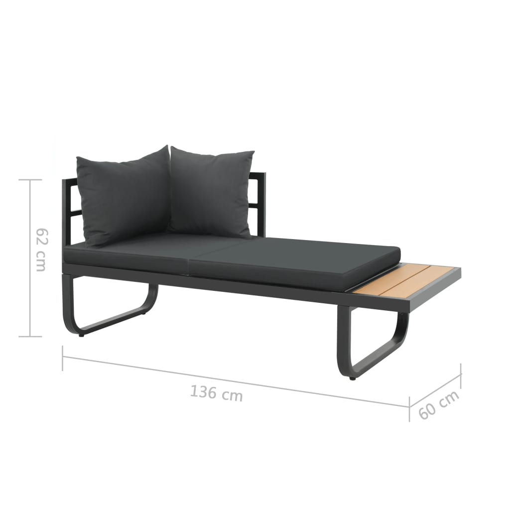 vidaXL 2 Piece Patio Corner Sofa Set with Cushions Aluminum WPC-10