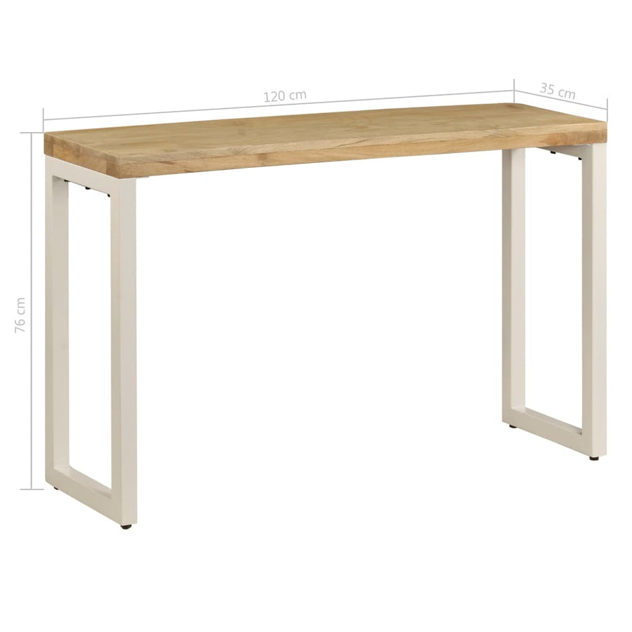 vidaXL Console Table 47.2"x13.8"x29.9" Solid Mango Wood and Steel-0