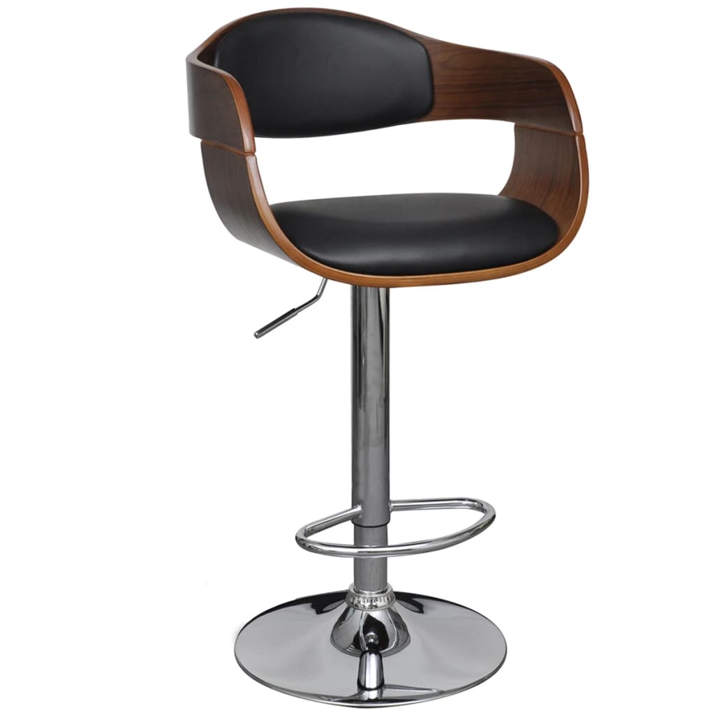 vidaXL Solid Bent Wood Bar Stool Faux Leather Bar Counter Seating Multi Colors-8
