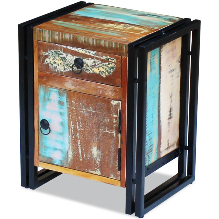 vidaXL Bedside Cabinet Solid Reclaimed Wood-4