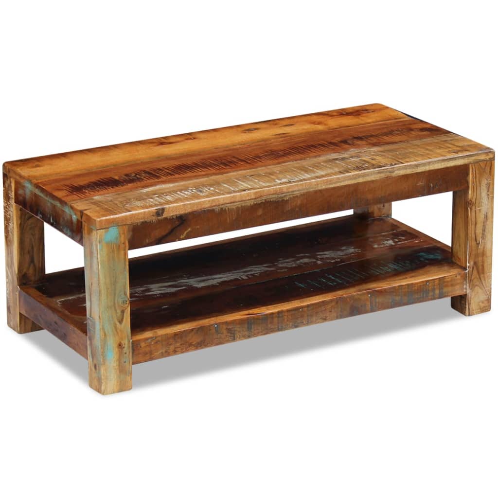 vidaXL Coffee Table Solid Reclaimed Wood 35.4"x17.7"x13.8"-7