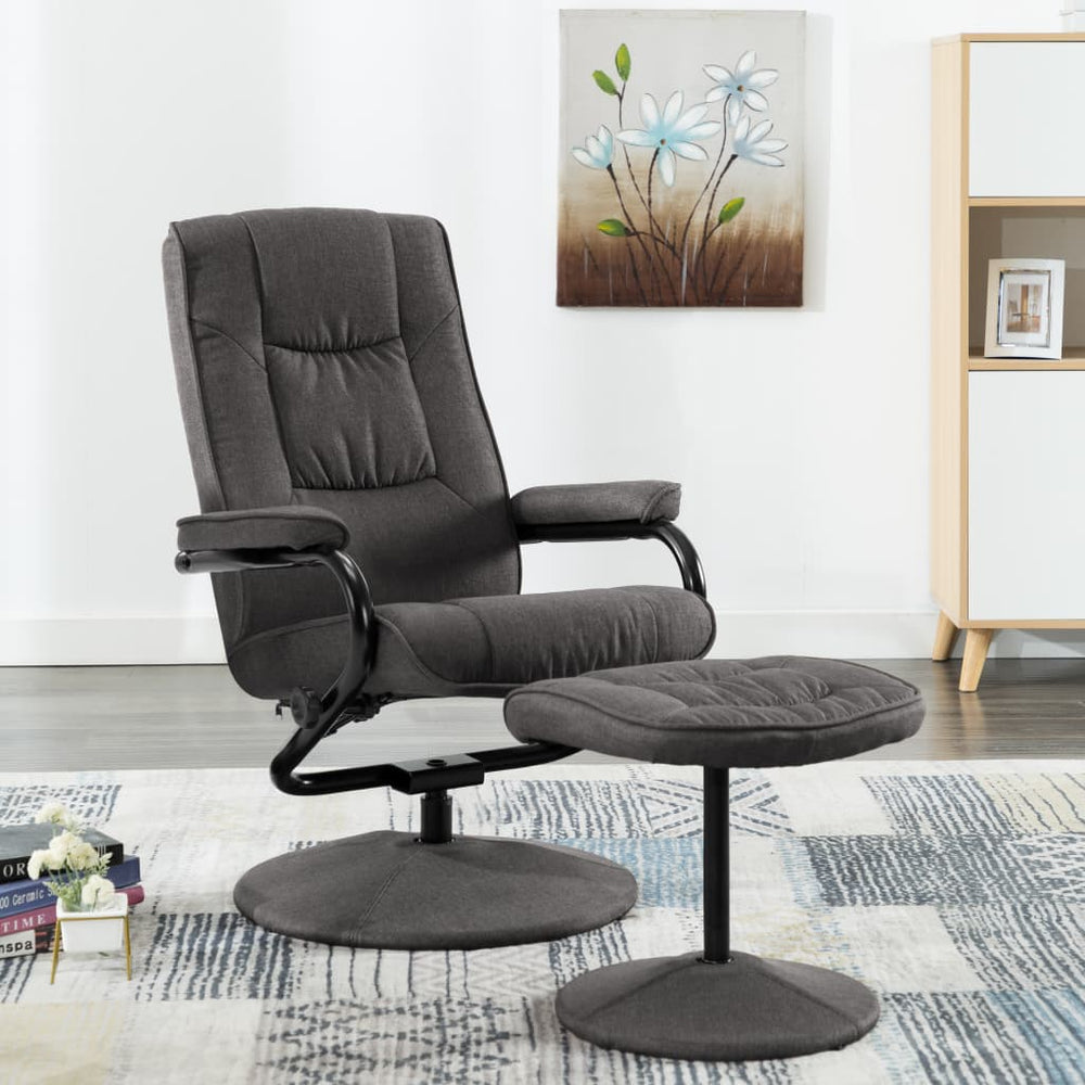 vidaXL Recliner with Ottoman Swivel Recliner Armchair with Footrest Fabric-1