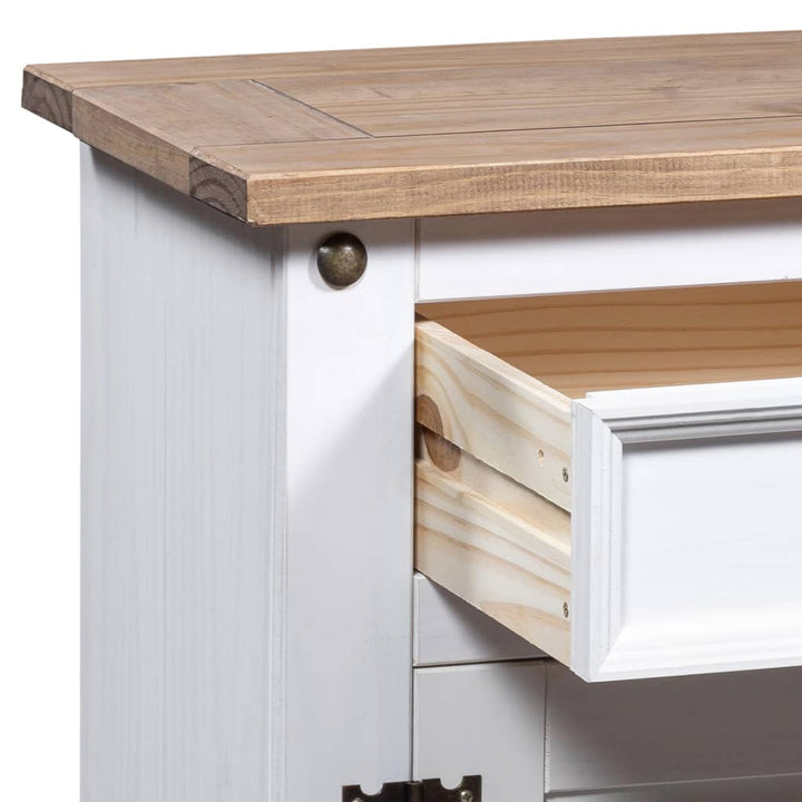 vidaXL Nightstand Storage Cabinet Table with Drawer Mexican Pine Corona Range-10