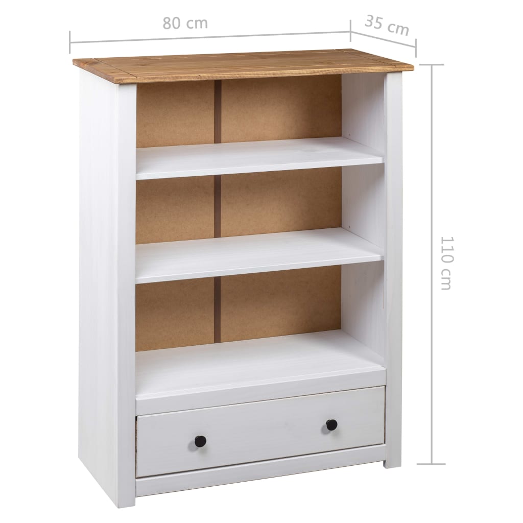 vidaXL Bookshelf Bookcase Decor Shelving Unit Solid Wood Pine Panama Range-6