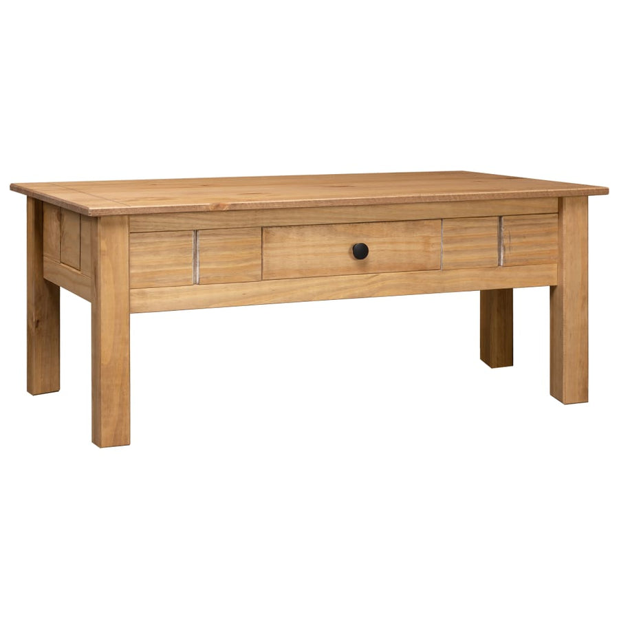 vidaXL Coffee Table Sofa End Table with Drawer Solid Wood Pine Panama Range-0