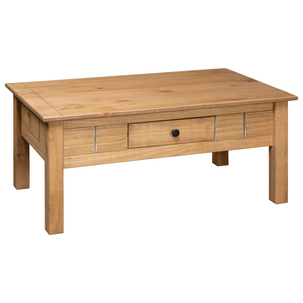 vidaXL Coffee Table Sofa End Table with Drawer Solid Wood Pine Panama Range-6