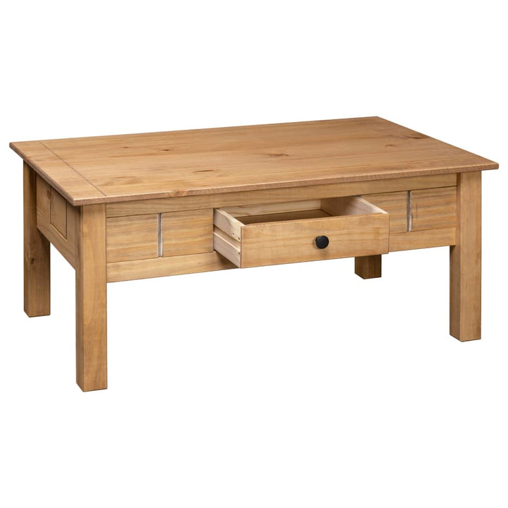 vidaXL Coffee Table Sofa End Table with Drawer Solid Wood Pine Panama Range-8