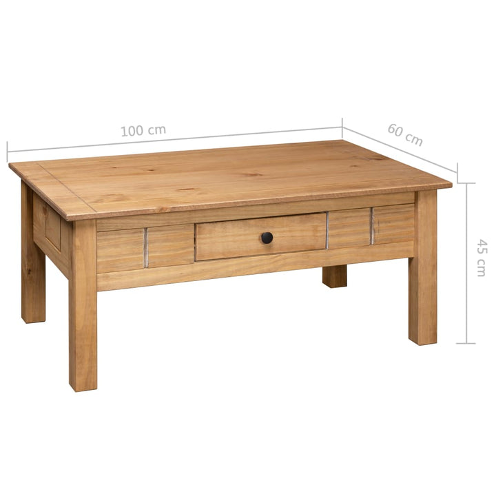 vidaXL Coffee Table Sofa End Table with Drawer Solid Wood Pine Panama Range-3