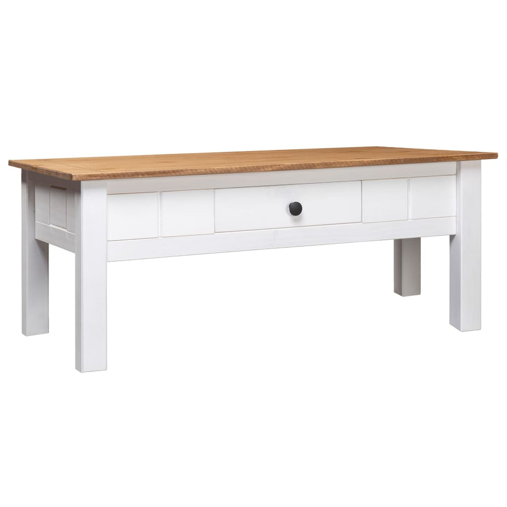 vidaXL Coffee Table Sofa End Table with Drawer Solid Wood Pine Panama Range-1