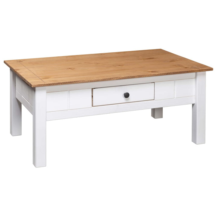 vidaXL Coffee Table Sofa End Table with Drawer Solid Wood Pine Panama Range-12