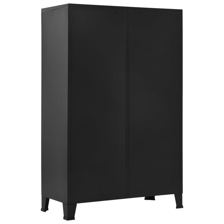 vidaXL Wardrobe Industrial Black 35.4"x15.7"x55.1" Steel-3