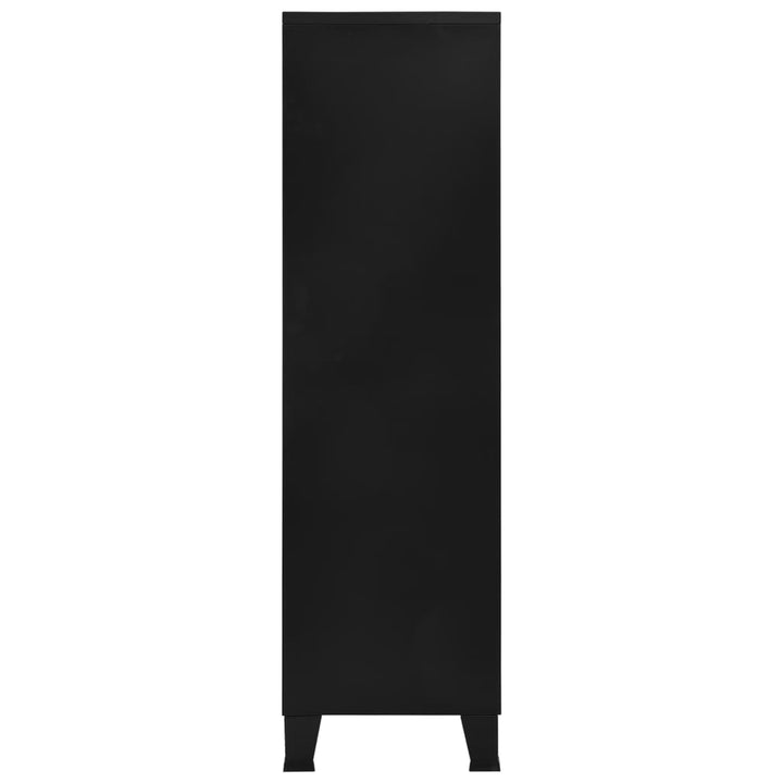 vidaXL Wardrobe Industrial Black 35.4"x15.7"x55.1" Steel-4