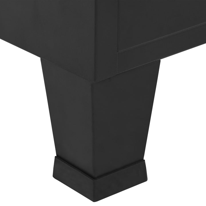 vidaXL Wardrobe Industrial Black 35.4"x15.7"x55.1" Steel-7