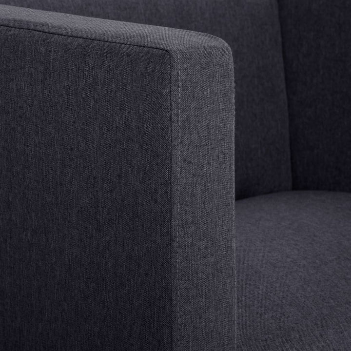 vidaXL Cube Armchair Dark Gray Fabric-2
