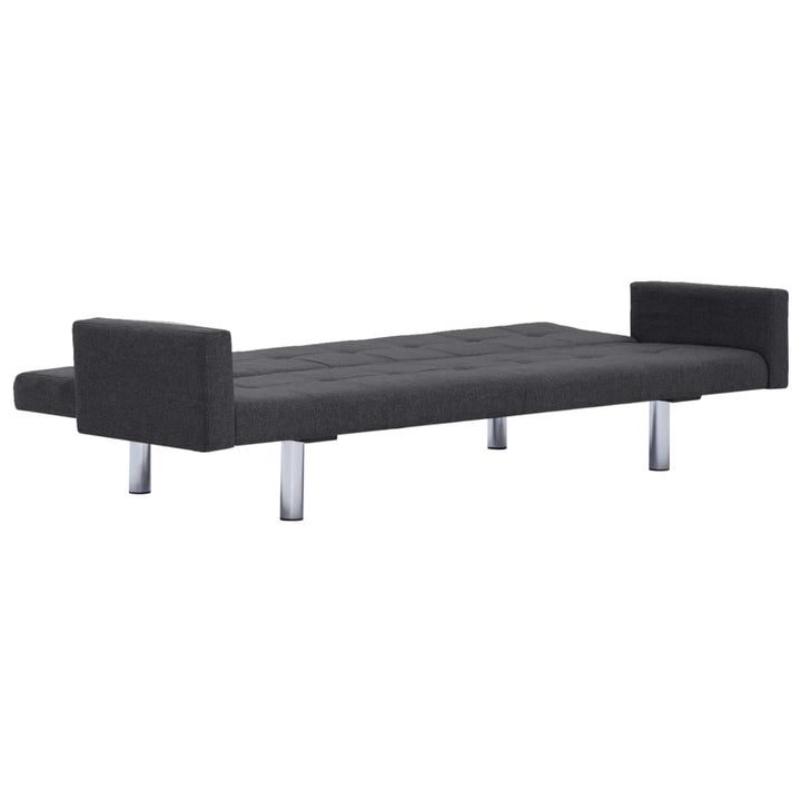 vidaXL Sofa Bed with Armrest Dark Gray Fabric-7