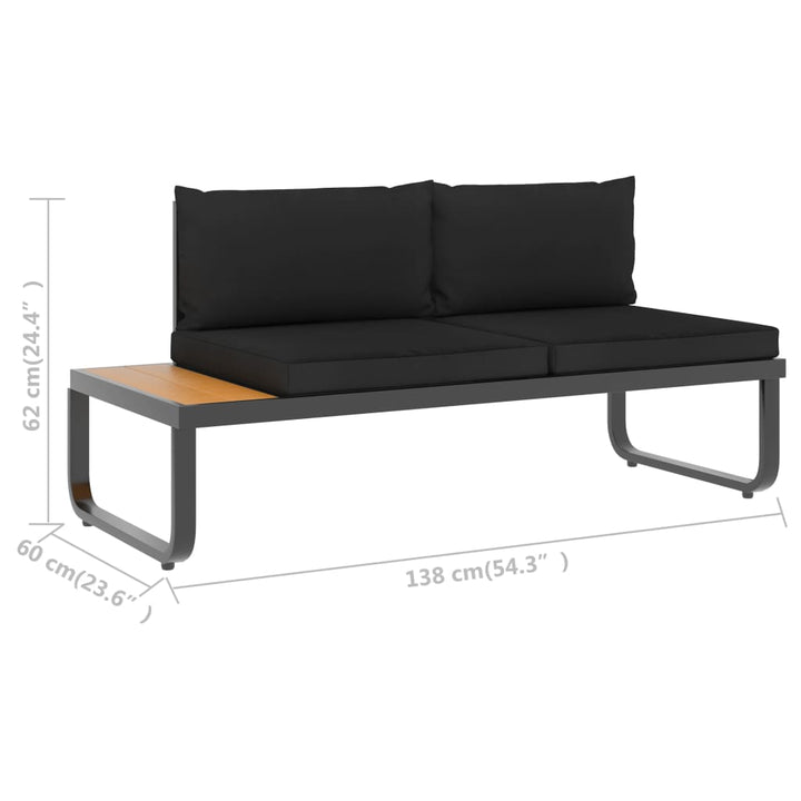 vidaXL 4 Piece Patio Corner Sofa Set with Cushions Aluminum and WPC-10