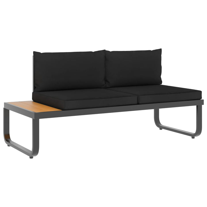 vidaXL 4 Piece Patio Corner Sofa Set with Cushions Aluminum and WPC-3