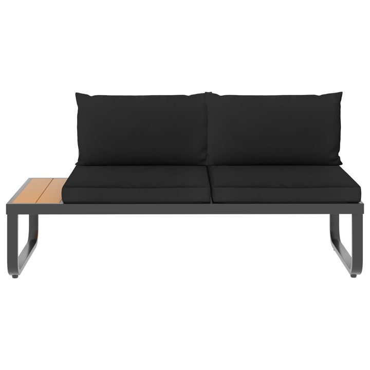 vidaXL 4 Piece Patio Corner Sofa Set with Cushions Aluminum and WPC-4